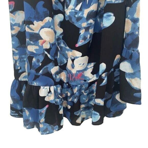 ALI & JAY Blue Floral One Shoulder Dress Sz M - Picture 3 of 8